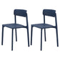 Contemporary Dining and Accent Chairs Matte Finish Plastic Open Back Side Chair Navy Blue 2 Piece Set Clearhalo ' kitchen&dining_furn' 'Dining Chairs' 'Dining Tables & Seating' 'dining_chair' 'furn' 'furn_dining_chair' 'Furniture' 'furniture_dining_chair' 'Kitchen & Dining Furniture' 'kitchen' 4491968