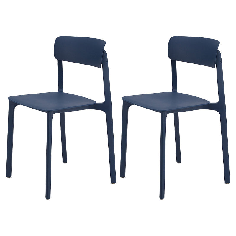 Contemporary Dining and Accent Chairs Matte Finish Plastic Open Back Side Chair Navy Blue 2 Piece Set Clearhalo ' kitchen&dining_furn' 'Dining Chairs' 'Dining Tables & Seating' 'dining_chair' 'furn' 'furn_dining_chair' 'Furniture' 'furniture_dining_chair' 'Kitchen & Dining Furniture' 'kitchen' 4491968