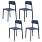 Contemporary Dining and Accent Chairs Matte Finish Plastic Open Back Side Chair Navy Blue 4 Piece Set Clearhalo ' kitchen&dining_furn' 'Dining Chairs' 'Dining Tables & Seating' 'dining_chair' 'furn' 'furn_dining_chair' 'Furniture' 'furniture_dining_chair' 'Kitchen & Dining Furniture' 'kitchen' 4491969