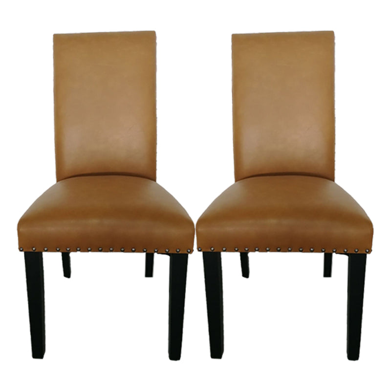 Scandinavian Wood Kitchen Dining Room Side Chair Parsons Chair Brown 2 Piece Set Clearhalo ' kitchen&dining_furn' 'Dining Chairs' 'Dining Tables & Seating' 'dining_chair' 'furn' 'furn_dining_chair' 'Furniture' 'furniture_dining_chair' 'Kitchen & Dining Furniture' 'kitchen' 4491981