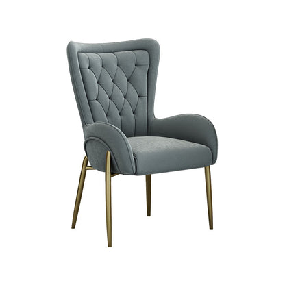 Glam Metal Dining Room Chairs Upholstered Arm Chair for Restaurant Use Grey 1 Piece Clearhalo ' kitchen&dining_furn' 'Dining Chairs' 'Dining Tables & Seating' 'dining_chair' 'furn' 'furn_dining_chair' 'Furniture' 'furniture_dining_chair' 'Kitchen & Dining Furniture' 'kitchen' 4491990