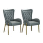 Glam Metal Dining Room Chairs Upholstered Arm Chair for Restaurant Use Grey 2 Piece Set Clearhalo ' kitchen&dining_furn' 'Dining Chairs' 'Dining Tables & Seating' 'dining_chair' 'furn' 'furn_dining_chair' 'Furniture' 'furniture_dining_chair' 'Kitchen & Dining Furniture' 'kitchen' 4491991