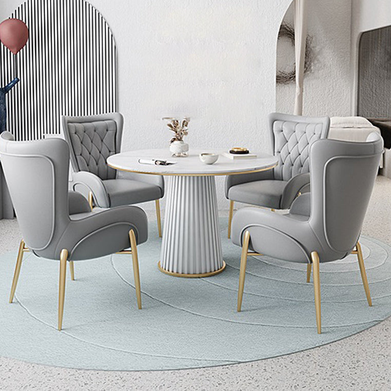 Glam Metal Dining Room Chairs Upholstered Arm Chair for Restaurant Use Clearhalo ' kitchen&dining_furn' 'Dining Chairs' 'Dining Tables & Seating' 'dining_chair' 'furn' 'furn_dining_chair' 'Furniture' 'furniture_dining_chair' 'Kitchen & Dining Furniture' 'kitchen' 4491994