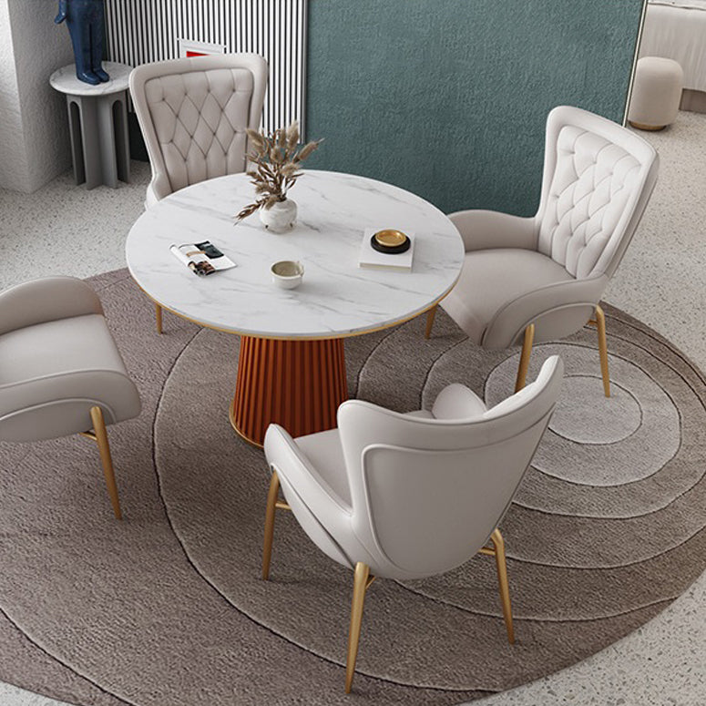 Glam Metal Dining Room Chairs Upholstered Arm Chair for Restaurant Use Clearhalo ' kitchen&dining_furn' 'Dining Chairs' 'Dining Tables & Seating' 'dining_chair' 'furn' 'furn_dining_chair' 'Furniture' 'furniture_dining_chair' 'Kitchen & Dining Furniture' 'kitchen' 4491996