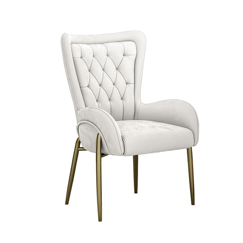 Glam Metal Dining Room Chairs Upholstered Arm Chair for Restaurant Use Clearhalo ' kitchen&dining_furn' 'Dining Chairs' 'Dining Tables & Seating' 'dining_chair' 'furn' 'furn_dining_chair' 'Furniture' 'furniture_dining_chair' 'Kitchen & Dining Furniture' 'kitchen' 4491997