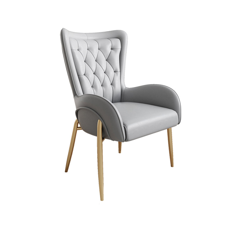 Glam Metal Dining Room Chairs Upholstered Arm Chair for Restaurant Use Light Coffee 1 Piece Clearhalo ' kitchen&dining_furn' 'Dining Chairs' 'Dining Tables & Seating' 'dining_chair' 'furn' 'furn_dining_chair' 'Furniture' 'furniture_dining_chair' 'Kitchen & Dining Furniture' 'kitchen' 4492002