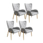 Glam Metal Dining Room Chairs Upholstered Arm Chair for Restaurant Use Light Coffee 4 Piece Set Clearhalo ' kitchen&dining_furn' 'Dining Chairs' 'Dining Tables & Seating' 'dining_chair' 'furn' 'furn_dining_chair' 'Furniture' 'furniture_dining_chair' 'Kitchen & Dining Furniture' 'kitchen' 4492005
