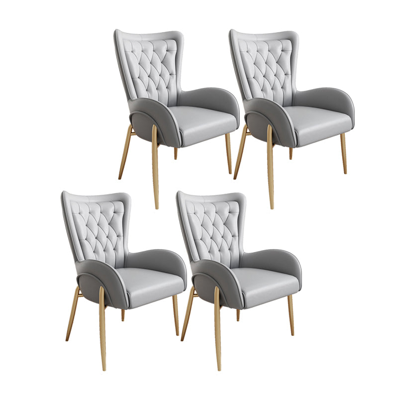 Glam Metal Dining Room Chairs Upholstered Arm Chair for Restaurant Use Light Coffee 4 Piece Set Clearhalo ' kitchen&dining_furn' 'Dining Chairs' 'Dining Tables & Seating' 'dining_chair' 'furn' 'furn_dining_chair' 'Furniture' 'furniture_dining_chair' 'Kitchen & Dining Furniture' 'kitchen' 4492005