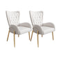 Glam Metal Dining Room Chairs Upholstered Arm Chair for Restaurant Use Off-White 2 Piece Set Clearhalo ' kitchen&dining_furn' 'Dining Chairs' 'Dining Tables & Seating' 'dining_chair' 'furn' 'furn_dining_chair' 'Furniture' 'furniture_dining_chair' 'Kitchen & Dining Furniture' 'kitchen' 4492007