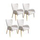 Glam Metal Dining Room Chairs Upholstered Arm Chair for Restaurant Use Off-White 4 Piece Set Clearhalo ' kitchen&dining_furn' 'Dining Chairs' 'Dining Tables & Seating' 'dining_chair' 'furn' 'furn_dining_chair' 'Furniture' 'furniture_dining_chair' 'Kitchen & Dining Furniture' 'kitchen' 4492008