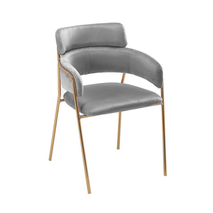 Glam Velvet Dining Room Chairs Open Back Dining Side Chair for Restaurant Use Dark Gray 1 Piece Clearhalo ' kitchen&dining_furn' 'Dining Chairs' 'Dining Tables & Seating' 'dining_chair' 'furn' 'furn_dining_chair' 'Furniture' 'furniture_dining_chair' 'Kitchen & Dining Furniture' 'kitchen' 4492011