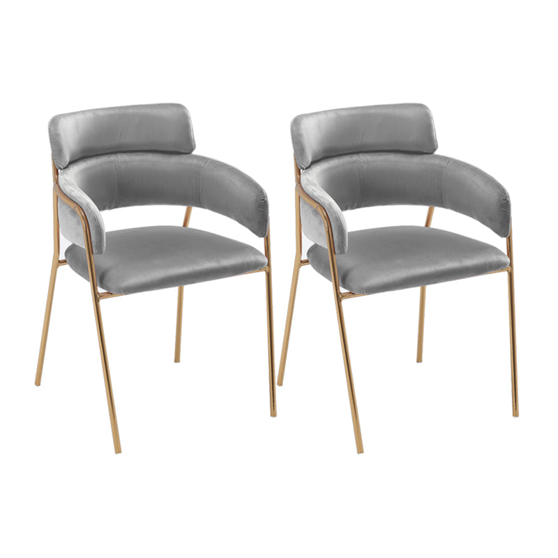 Glam Velvet Dining Room Chairs Open Back Dining Side Chair for Restaurant Use Dark Gray 2 Piece Set Clearhalo ' kitchen&dining_furn' 'Dining Chairs' 'Dining Tables & Seating' 'dining_chair' 'furn' 'furn_dining_chair' 'Furniture' 'furniture_dining_chair' 'Kitchen & Dining Furniture' 'kitchen' 4492012