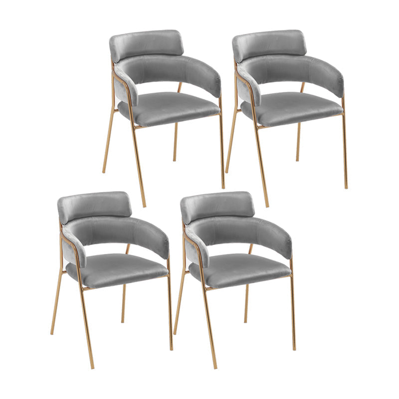 Glam Velvet Dining Room Chairs Open Back Dining Side Chair for Restaurant Use Dark Gray 4 Piece Set Clearhalo ' kitchen&dining_furn' 'Dining Chairs' 'Dining Tables & Seating' 'dining_chair' 'furn' 'furn_dining_chair' 'Furniture' 'furniture_dining_chair' 'Kitchen & Dining Furniture' 'kitchen' 4492014