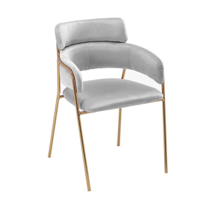 Glam Velvet Dining Room Chairs Open Back Dining Side Chair for Restaurant Use Light Gray 1 Piece Clearhalo ' kitchen&dining_furn' 'Dining Chairs' 'Dining Tables & Seating' 'dining_chair' 'furn' 'furn_dining_chair' 'Furniture' 'furniture_dining_chair' 'Kitchen & Dining Furniture' 'kitchen' 4492017