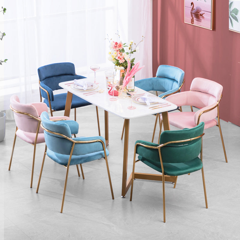 Glam Velvet Dining Room Chairs Open Back Dining Side Chair for Restaurant Use Clearhalo ' kitchen&dining_furn' 'Dining Chairs' 'Dining Tables & Seating' 'dining_chair' 'furn' 'furn_dining_chair' 'Furniture' 'furniture_dining_chair' 'Kitchen & Dining Furniture' 'kitchen' 4492029