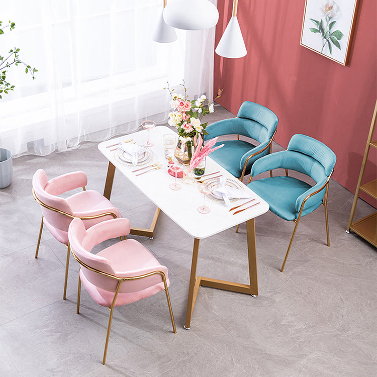 Glam Velvet Dining Room Chairs Open Back Dining Side Chair for Restaurant Use Clearhalo ' kitchen&dining_furn' 'Dining Chairs' 'Dining Tables & Seating' 'dining_chair' 'furn' 'furn_dining_chair' 'Furniture' 'furniture_dining_chair' 'Kitchen & Dining Furniture' 'kitchen' 4492034