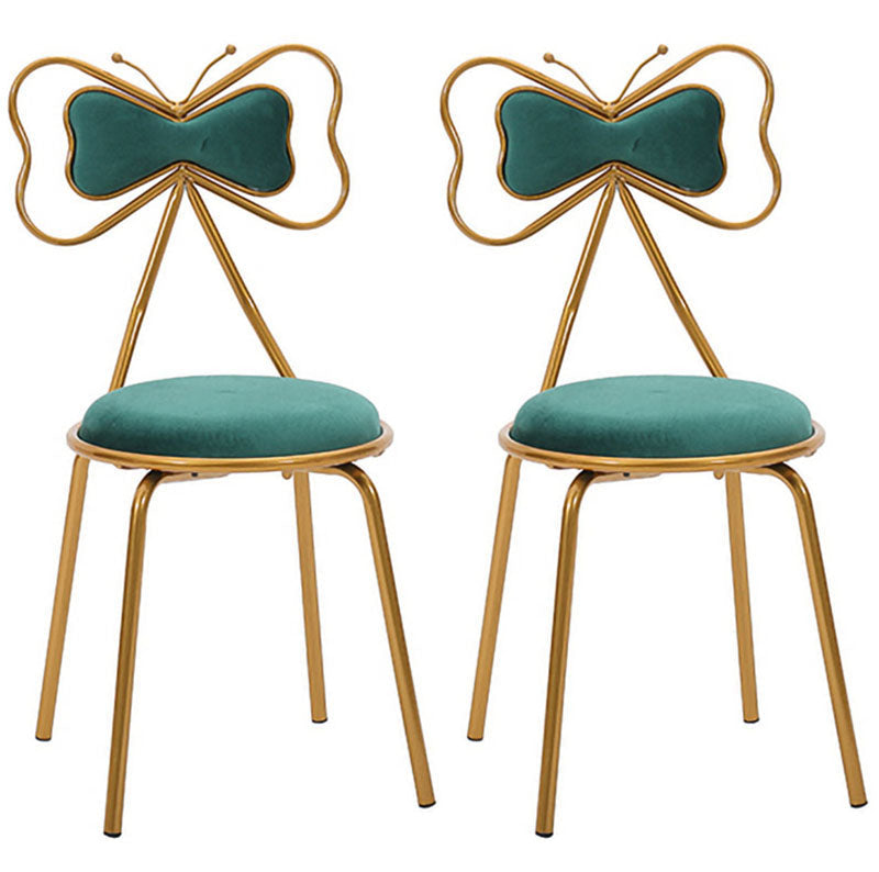 Scandinavian Design Upholstered Armless Dining Chairs Open Back Dining Side Chair Blackish Green 2 Piece Set Clearhalo ' kitchen&dining_furn' 'Dining Chairs' 'Dining Tables & Seating' 'dining_chair' 'furn' 'furn_dining_chair' 'Furniture' 'furniture_dining_chair' 'Kitchen & Dining Furniture' 'kitchen' 4492044