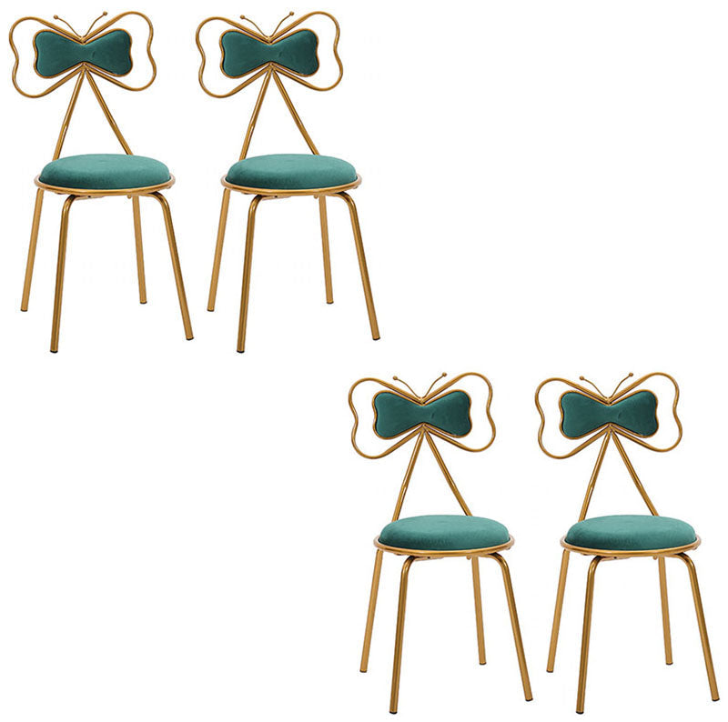 Scandinavian Design Upholstered Armless Dining Chairs Open Back Dining Side Chair Blackish Green 4 Piece Set Clearhalo ' kitchen&dining_furn' 'Dining Chairs' 'Dining Tables & Seating' 'dining_chair' 'furn' 'furn_dining_chair' 'Furniture' 'furniture_dining_chair' 'Kitchen & Dining Furniture' 'kitchen' 4492046