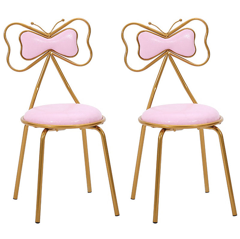 Scandinavian Design Upholstered Armless Dining Chairs Open Back Dining Side Chair Nude Pink 2 Piece Set Clearhalo ' kitchen&dining_furn' 'Dining Chairs' 'Dining Tables & Seating' 'dining_chair' 'furn' 'furn_dining_chair' 'Furniture' 'furniture_dining_chair' 'Kitchen & Dining Furniture' 'kitchen' 4492051