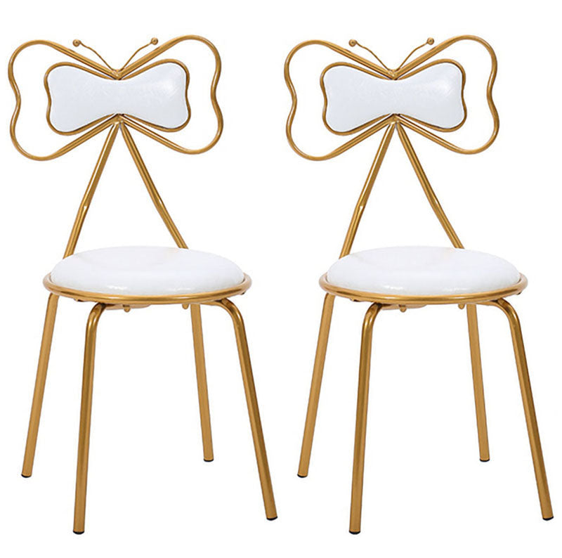 Scandinavian Design Upholstered Armless Dining Chairs Open Back Dining Side Chair White 2 Piece Set Clearhalo ' kitchen&dining_furn' 'Dining Chairs' 'Dining Tables & Seating' 'dining_chair' 'furn' 'furn_dining_chair' 'Furniture' 'furniture_dining_chair' 'Kitchen & Dining Furniture' 'kitchen' 4492055