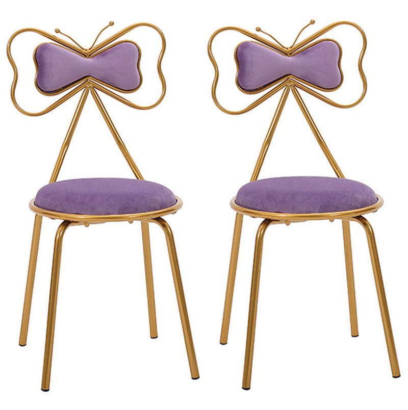 Scandinavian Design Upholstered Armless Dining Chairs Open Back Dining Side Chair Purple 2 Piece Set Clearhalo ' kitchen&dining_furn' 'Dining Chairs' 'Dining Tables & Seating' 'dining_chair' 'furn' 'furn_dining_chair' 'Furniture' 'furniture_dining_chair' 'Kitchen & Dining Furniture' 'kitchen' 4492058