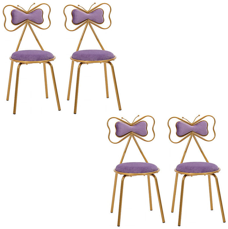 Scandinavian Design Upholstered Armless Dining Chairs Open Back Dining Side Chair Purple 4 Piece Set Clearhalo ' kitchen&dining_furn' 'Dining Chairs' 'Dining Tables & Seating' 'dining_chair' 'furn' 'furn_dining_chair' 'Furniture' 'furniture_dining_chair' 'Kitchen & Dining Furniture' 'kitchen' 4492059