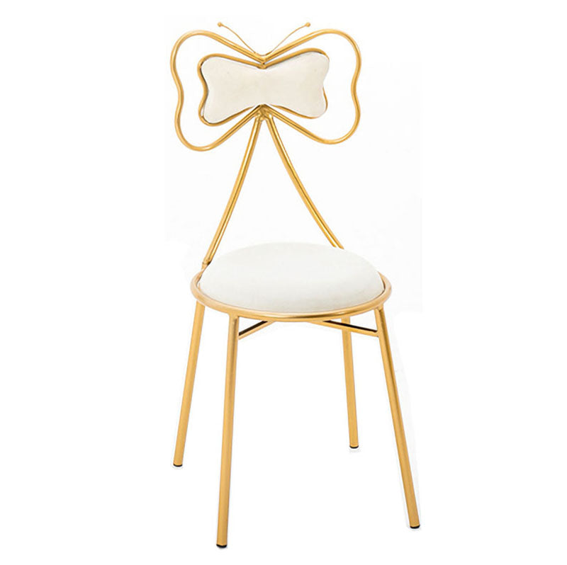 Scandinavian Design Upholstered Armless Dining Chairs Open Back Dining Side Chair Textured White 1 Piece Clearhalo ' kitchen&dining_furn' 'Dining Chairs' 'Dining Tables & Seating' 'dining_chair' 'furn' 'furn_dining_chair' 'Furniture' 'furniture_dining_chair' 'Kitchen & Dining Furniture' 'kitchen' 4492060