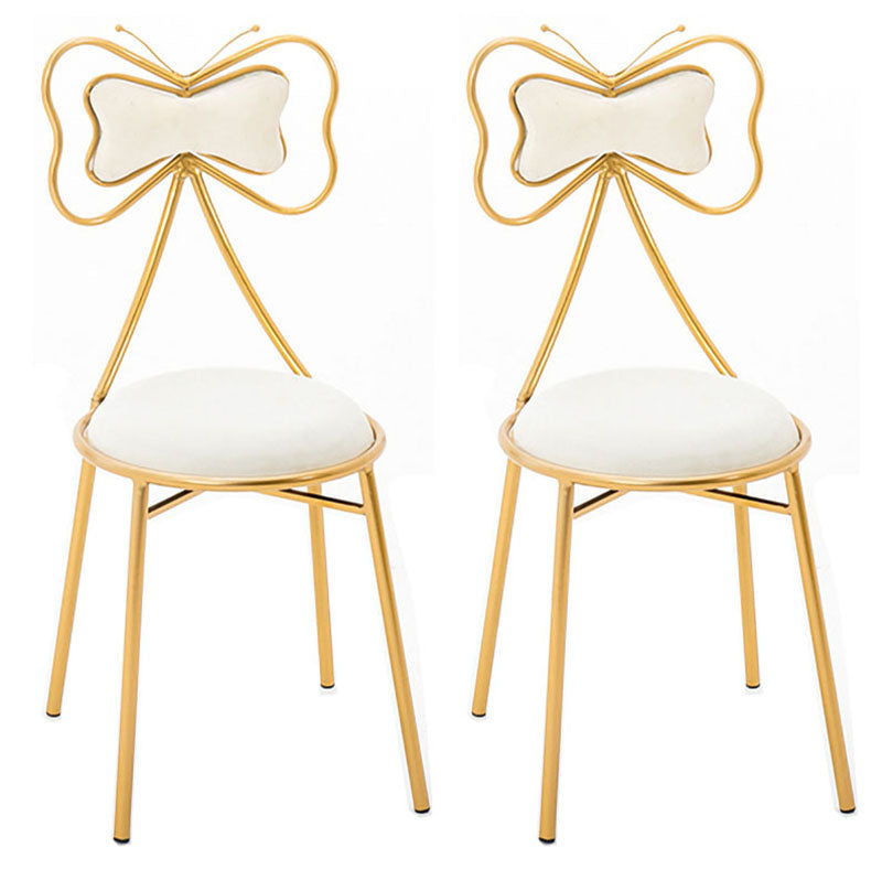 Scandinavian Design Upholstered Armless Dining Chairs Open Back Dining Side Chair Textured White 2 Piece Set Clearhalo ' kitchen&dining_furn' 'Dining Chairs' 'Dining Tables & Seating' 'dining_chair' 'furn' 'furn_dining_chair' 'Furniture' 'furniture_dining_chair' 'Kitchen & Dining Furniture' 'kitchen' 4492061