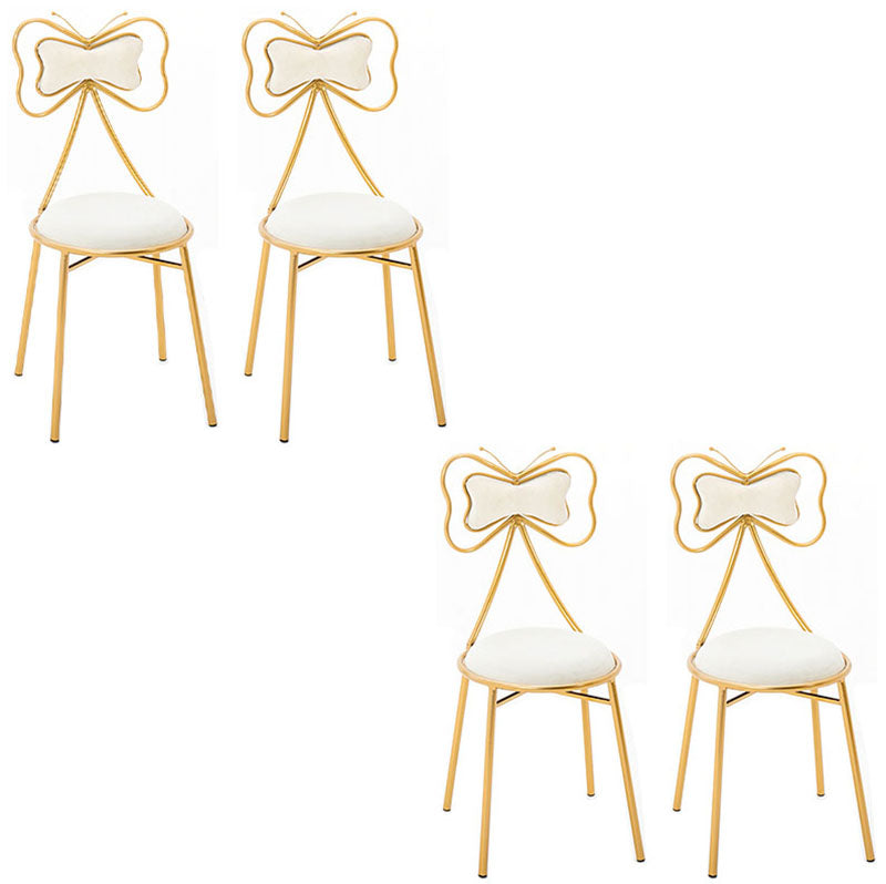 Scandinavian Design Upholstered Armless Dining Chairs Open Back Dining Side Chair Textured White 4 Piece Set Clearhalo ' kitchen&dining_furn' 'Dining Chairs' 'Dining Tables & Seating' 'dining_chair' 'furn' 'furn_dining_chair' 'Furniture' 'furniture_dining_chair' 'Kitchen & Dining Furniture' 'kitchen' 4492062