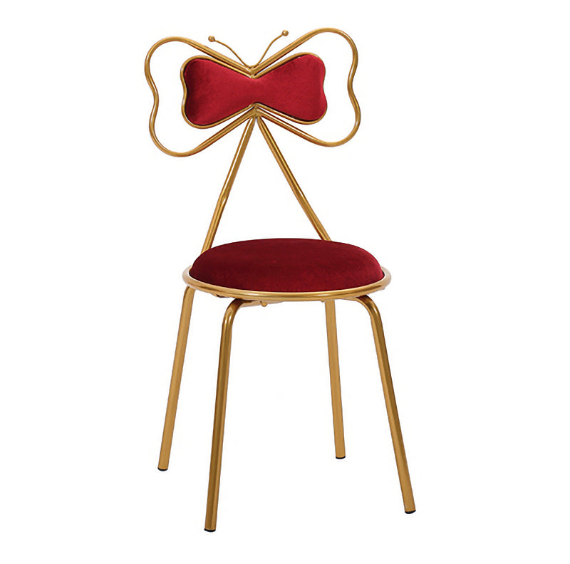 Scandinavian Design Upholstered Armless Dining Chairs Open Back Dining Side Chair Red 1 Piece Clearhalo ' kitchen&dining_furn' 'Dining Chairs' 'Dining Tables & Seating' 'dining_chair' 'furn' 'furn_dining_chair' 'Furniture' 'furniture_dining_chair' 'Kitchen & Dining Furniture' 'kitchen' 4492063