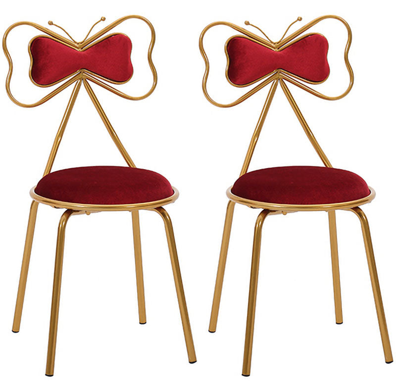 Scandinavian Design Upholstered Armless Dining Chairs Open Back Dining Side Chair Red 2 Piece Set Clearhalo ' kitchen&dining_furn' 'Dining Chairs' 'Dining Tables & Seating' 'dining_chair' 'furn' 'furn_dining_chair' 'Furniture' 'furniture_dining_chair' 'Kitchen & Dining Furniture' 'kitchen' 4492064