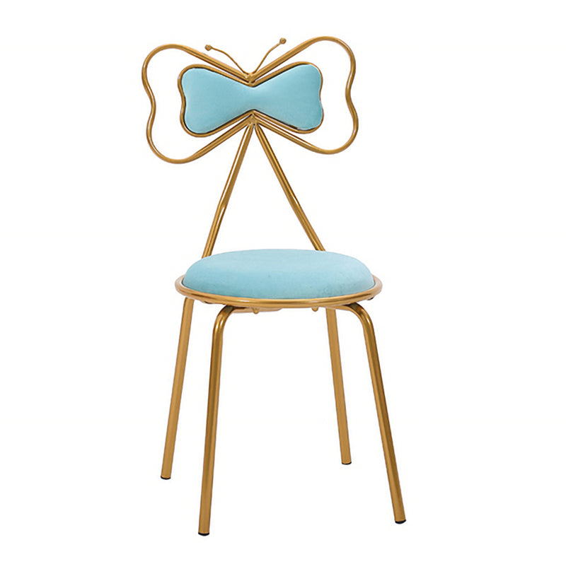 Scandinavian Design Upholstered Armless Dining Chairs Open Back Dining Side Chair Light Blue-White 1 Piece Clearhalo ' kitchen&dining_furn' 'Dining Chairs' 'Dining Tables & Seating' 'dining_chair' 'furn' 'furn_dining_chair' 'Furniture' 'furniture_dining_chair' 'Kitchen & Dining Furniture' 'kitchen' 4492066