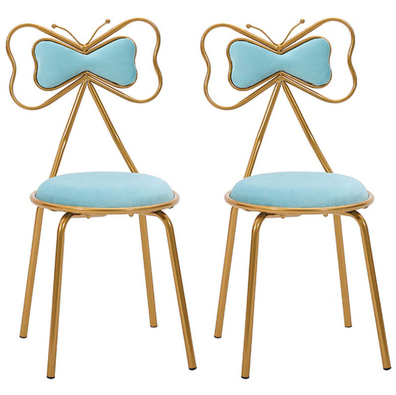 Scandinavian Design Upholstered Armless Dining Chairs Open Back Dining Side Chair Light Blue-White 2 Piece Set Clearhalo ' kitchen&dining_furn' 'Dining Chairs' 'Dining Tables & Seating' 'dining_chair' 'furn' 'furn_dining_chair' 'Furniture' 'furniture_dining_chair' 'Kitchen & Dining Furniture' 'kitchen' 4492067
