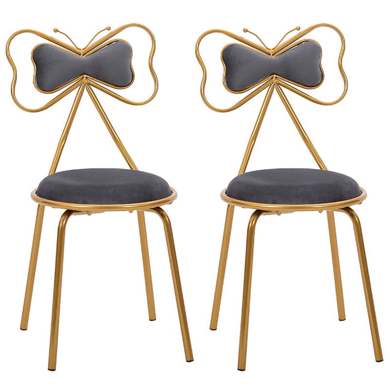 Scandinavian Design Upholstered Armless Dining Chairs Open Back Dining Side Chair Grey 2 Piece Set Clearhalo ' kitchen&dining_furn' 'Dining Chairs' 'Dining Tables & Seating' 'dining_chair' 'furn' 'furn_dining_chair' 'Furniture' 'furniture_dining_chair' 'Kitchen & Dining Furniture' 'kitchen' 4492070