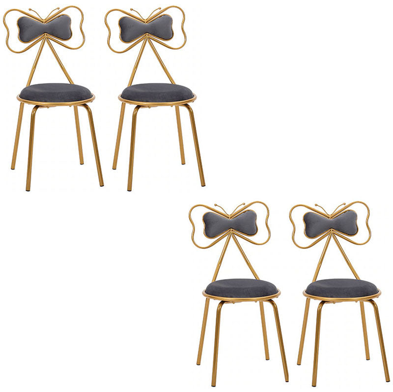 Scandinavian Design Upholstered Armless Dining Chairs Open Back Dining Side Chair Grey 4 Piece Set Clearhalo ' kitchen&dining_furn' 'Dining Chairs' 'Dining Tables & Seating' 'dining_chair' 'furn' 'furn_dining_chair' 'Furniture' 'furniture_dining_chair' 'Kitchen & Dining Furniture' 'kitchen' 4492071