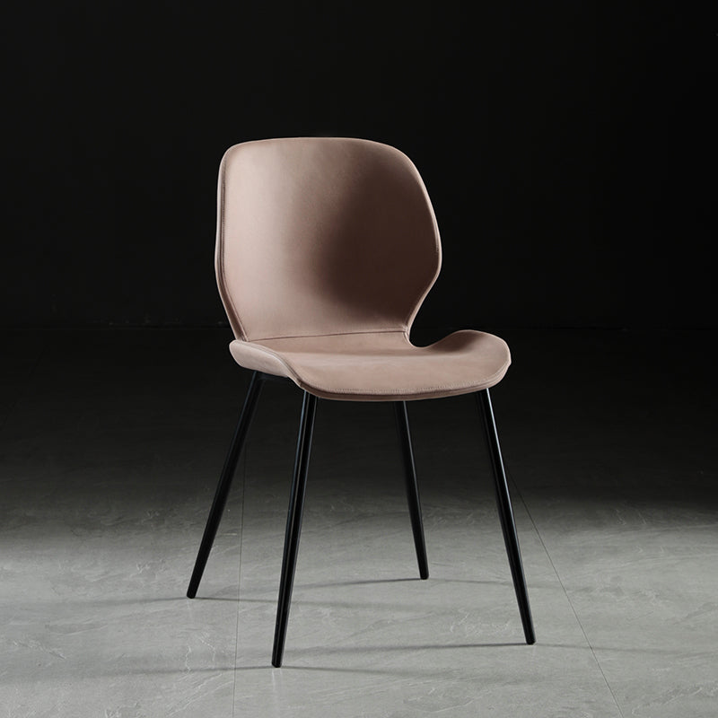 Modern Style Kitchen Metal Dining Chairs Wingback Dining Armless Side Chairs Brown 1 Piece Clearhalo ' kitchen&dining_furn' 'Dining Chairs' 'Dining Tables & Seating' 'dining_chair' 'furn' 'furn_dining_chair' 'Furniture' 'furniture_dining_chair' 'Kitchen & Dining Furniture' 'kitchen' 4492074