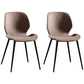 Modern Style Kitchen Metal Dining Chairs Wingback Dining Armless Side Chairs Brown 2 Piece Set Clearhalo ' kitchen&dining_furn' 'Dining Chairs' 'Dining Tables & Seating' 'dining_chair' 'furn' 'furn_dining_chair' 'Furniture' 'furniture_dining_chair' 'Kitchen & Dining Furniture' 'kitchen' 4492075