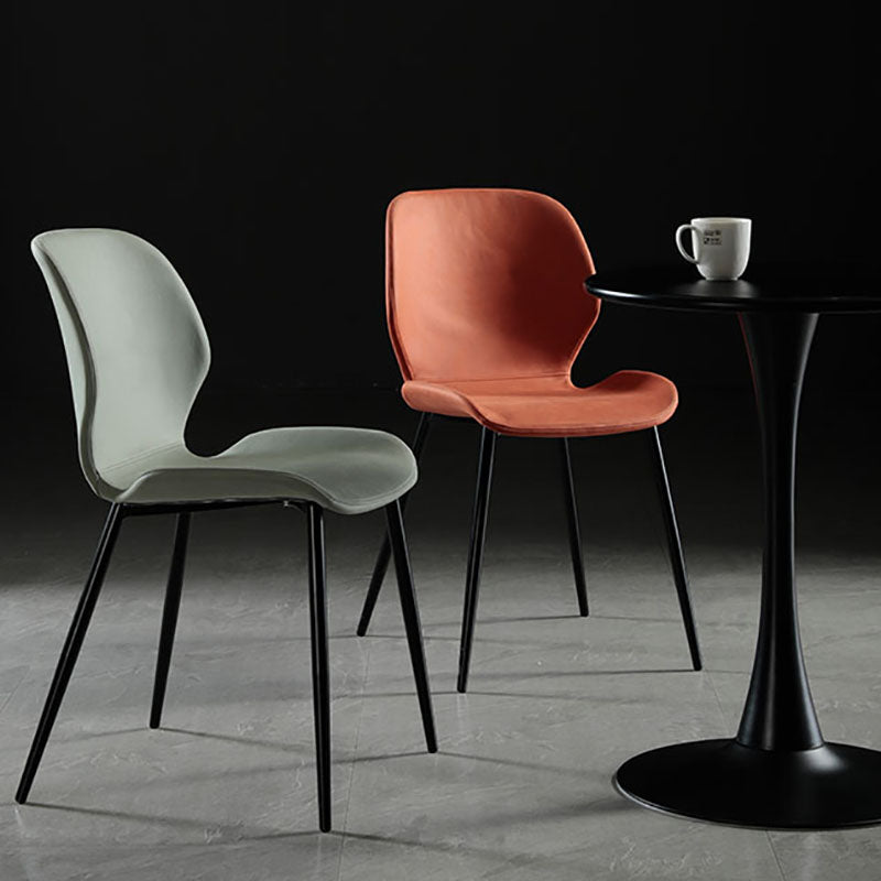 Modern Style Kitchen Metal Dining Chairs Wingback Dining Armless Side Chairs Clearhalo ' kitchen&dining_furn' 'Dining Chairs' 'Dining Tables & Seating' 'dining_chair' 'furn' 'furn_dining_chair' 'Furniture' 'furniture_dining_chair' 'Kitchen & Dining Furniture' 'kitchen' 4492076