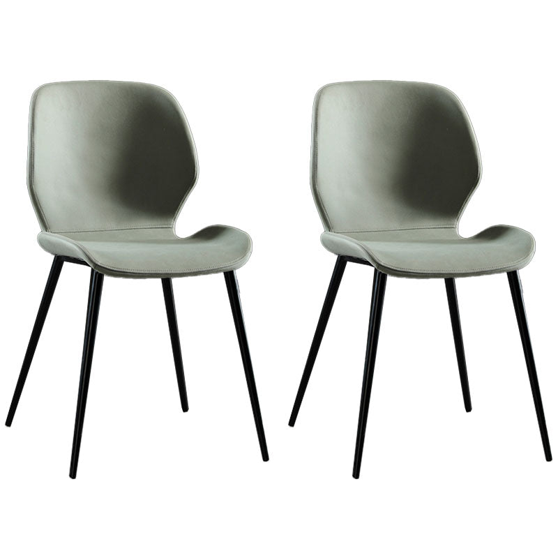 Modern Style Kitchen Metal Dining Chairs Wingback Dining Armless Side Chairs Light Green 2 Piece Set Clearhalo ' kitchen&dining_furn' 'Dining Chairs' 'Dining Tables & Seating' 'dining_chair' 'furn' 'furn_dining_chair' 'Furniture' 'furniture_dining_chair' 'Kitchen & Dining Furniture' 'kitchen' 4492081