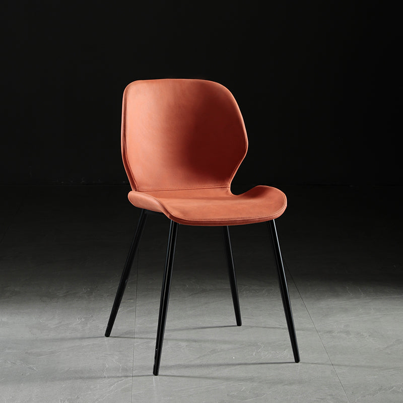 Modern Style Kitchen Metal Dining Chairs Wingback Dining Armless Side Chairs Orange Red 1 Piece Clearhalo ' kitchen&dining_furn' 'Dining Chairs' 'Dining Tables & Seating' 'dining_chair' 'furn' 'furn_dining_chair' 'Furniture' 'furniture_dining_chair' 'Kitchen & Dining Furniture' 'kitchen' 4492092