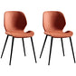 Modern Style Kitchen Metal Dining Chairs Wingback Dining Armless Side Chairs Orange Red 2 Piece Set Clearhalo ' kitchen&dining_furn' 'Dining Chairs' 'Dining Tables & Seating' 'dining_chair' 'furn' 'furn_dining_chair' 'Furniture' 'furniture_dining_chair' 'Kitchen & Dining Furniture' 'kitchen' 4492093