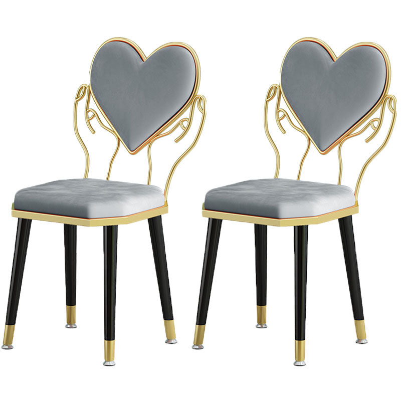 Scandinavian Design Open Back Dining Side Chairs Fabric Dining Chairs Grey 2 Piece Set Clearhalo ' kitchen&dining_furn' 'Dining Chairs' 'Dining Tables & Seating' 'dining_chair' 'furn' 'furn_dining_chair' 'Furniture' 'furniture_dining_chair' 'Kitchen & Dining Furniture' 'kitchen' 4492100