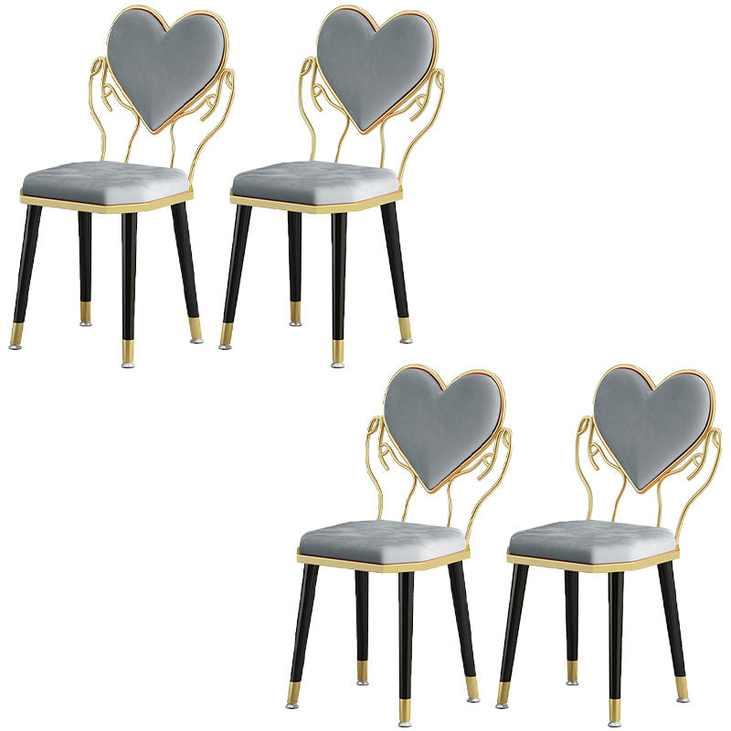 Scandinavian Design Open Back Dining Side Chairs Fabric Dining Chairs Grey 4 Piece Set Clearhalo ' kitchen&dining_furn' 'Dining Chairs' 'Dining Tables & Seating' 'dining_chair' 'furn' 'furn_dining_chair' 'Furniture' 'furniture_dining_chair' 'Kitchen & Dining Furniture' 'kitchen' 4492101