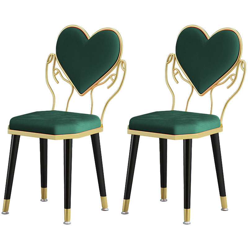 Scandinavian Design Open Back Dining Side Chairs Fabric Dining Chairs Green 2 Piece Set Clearhalo ' kitchen&dining_furn' 'Dining Chairs' 'Dining Tables & Seating' 'dining_chair' 'furn' 'furn_dining_chair' 'Furniture' 'furniture_dining_chair' 'Kitchen & Dining Furniture' 'kitchen' 4492111