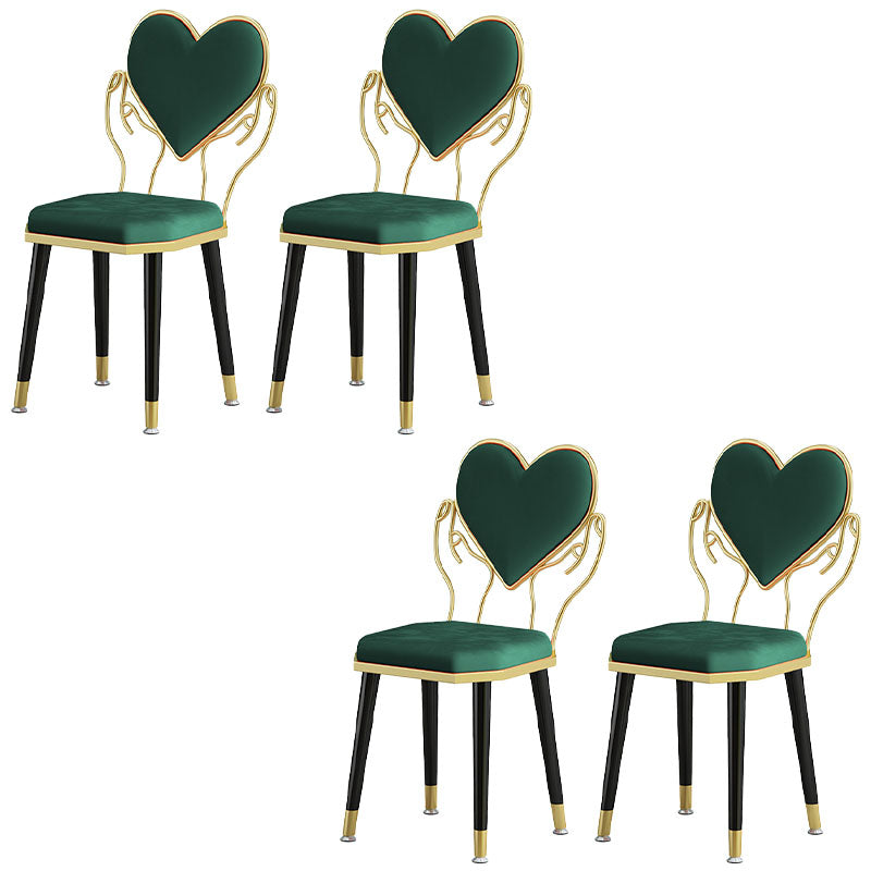 Scandinavian Design Open Back Dining Side Chairs Fabric Dining Chairs Green 4 Piece Set Clearhalo ' kitchen&dining_furn' 'Dining Chairs' 'Dining Tables & Seating' 'dining_chair' 'furn' 'furn_dining_chair' 'Furniture' 'furniture_dining_chair' 'Kitchen & Dining Furniture' 'kitchen' 4492113