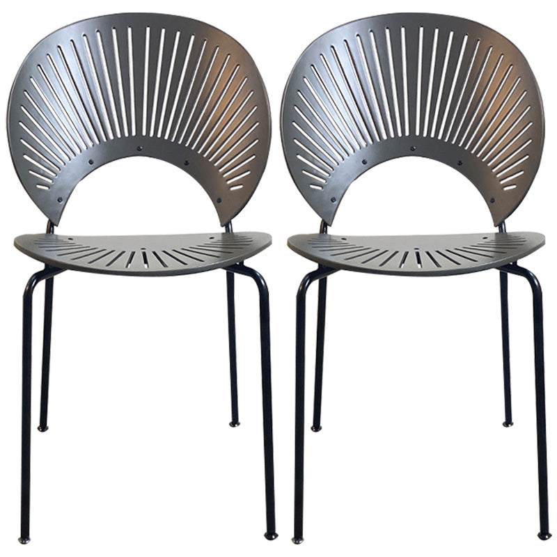 Metal Industrial Kitchen Dining Room Side Chair Open Back Chair Grey 2 Piece Set Clearhalo ' kitchen&dining_furn' 'Dining Chairs' 'Dining Tables & Seating' 'dining_chair' 'furn' 'furn_dining_chair' 'Furniture' 'furniture_dining_chair' 'Kitchen & Dining Furniture' 'kitchen' 4492127