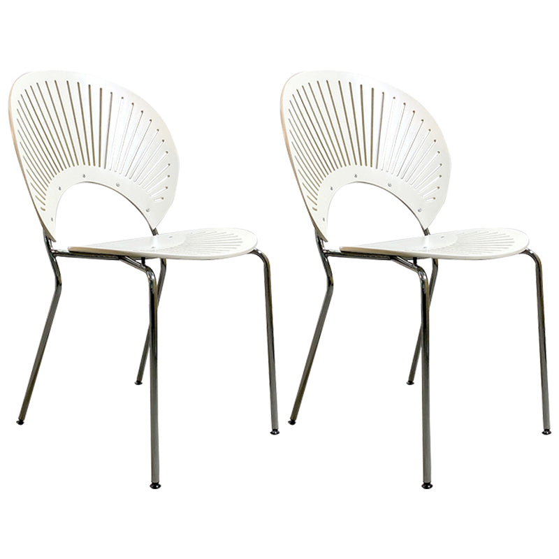 Metal Industrial Kitchen Dining Room Side Chair Open Back Chair White 2 Piece Set Clearhalo ' kitchen&dining_furn' 'Dining Chairs' 'Dining Tables & Seating' 'dining_chair' 'furn' 'furn_dining_chair' 'Furniture' 'furniture_dining_chair' 'Kitchen & Dining Furniture' 'kitchen' 4492133