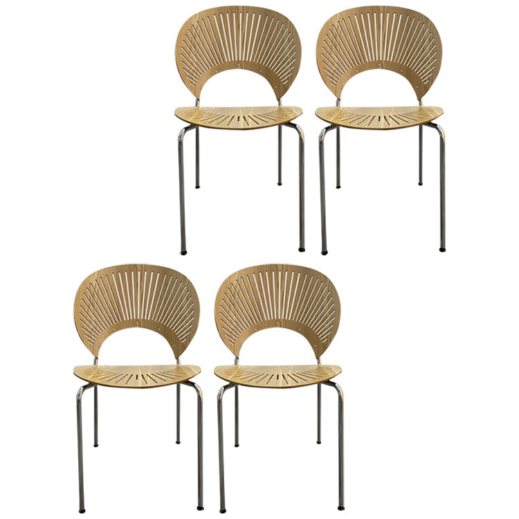 Metal Industrial Kitchen Dining Room Side Chair Open Back Chair Natural 4 Piece Set Clearhalo ' kitchen&dining_furn' 'Dining Chairs' 'Dining Tables & Seating' 'dining_chair' 'furn' 'furn_dining_chair' 'Furniture' 'furniture_dining_chair' 'Kitchen & Dining Furniture' 'kitchen' 4492144