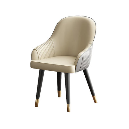 Glam Faux Leather Dining Chairs Upholstered Side Chair for Restaurant Use Beige 1 Piece Clearhalo ' kitchen&dining_furn' 'Dining Chairs' 'Dining Tables & Seating' 'dining_chair' 'furn' 'furn_dining_chair' 'Furniture' 'furniture_dining_chair' 'Kitchen & Dining Furniture' 'kitchen' 4492150