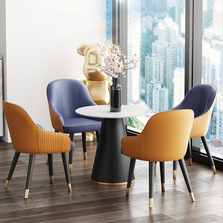 Glam Faux Leather Dining Chairs Upholstered Side Chair for Restaurant Use Clearhalo ' kitchen&dining_furn' 'Dining Chairs' 'Dining Tables & Seating' 'dining_chair' 'furn' 'furn_dining_chair' 'Furniture' 'furniture_dining_chair' 'Kitchen & Dining Furniture' 'kitchen' 4492152